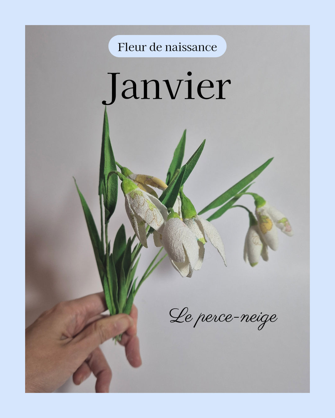 fleur de naissance du mois de janvier à partir de vêtement type serviette pour en faire un perce-neige