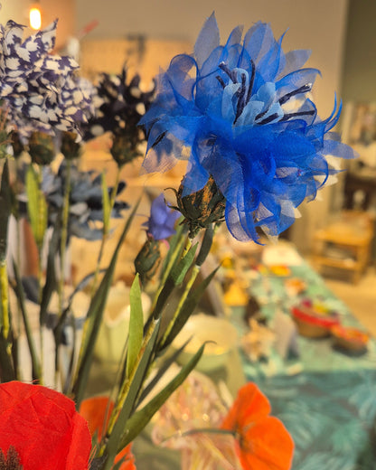 Bleuet éternel en tissu upcyclé - symbole national